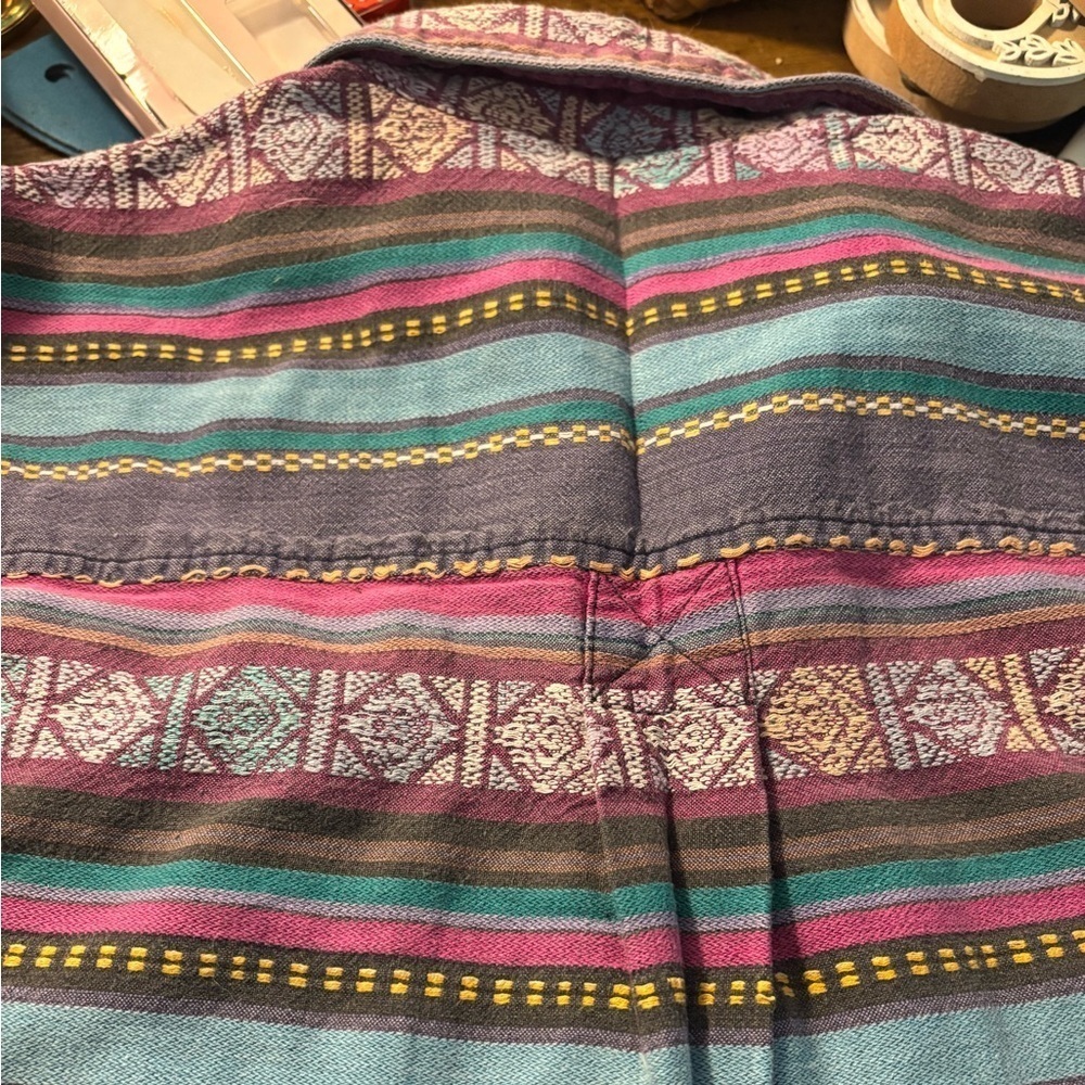 90s Retro Multicolor Striped Casual Button Down Shirt - Picture 6 of 7